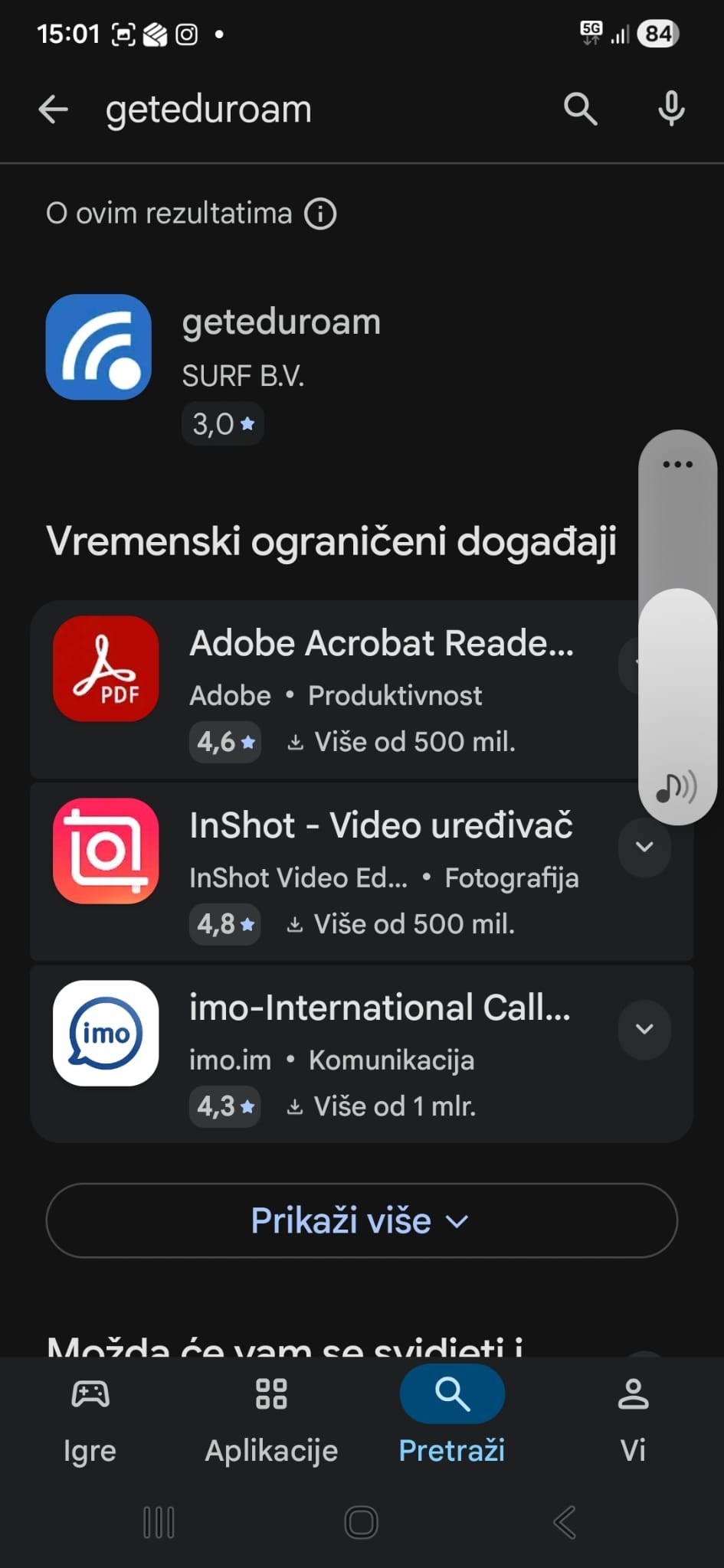 Aplikacija geteduroam u trgovini Google Play
